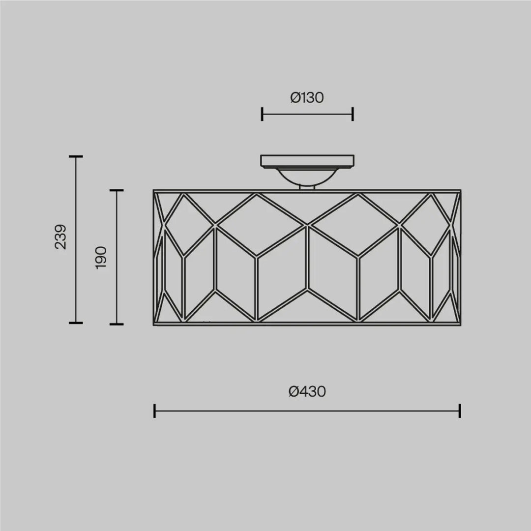 Luminaire plafonnier messina avec armature dorée et lumière douce à motif géométrique minimaliste rectangulaire