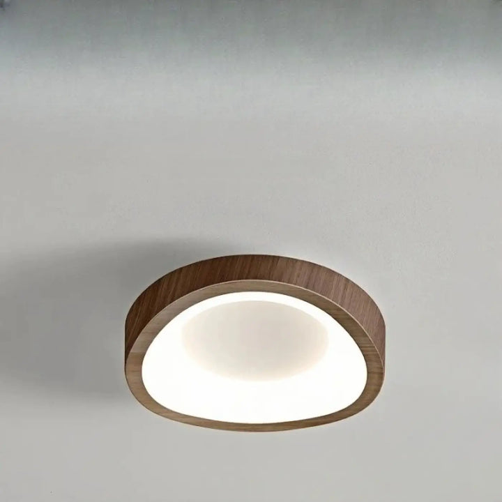 Luminaire plafonnier konja avec cadre en bois chaleureux et panneau blanc doux idéal pour chambre à coucher design minimaliste nordique