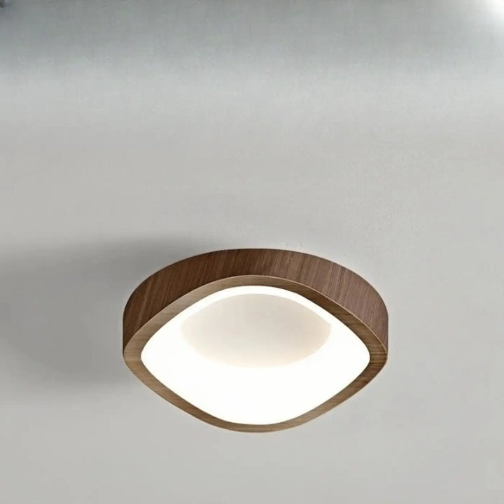 Luminaire plafonnier konja design minimaliste nordique avec cadre en bois grain chaud et panneau blanc pour chambre à coucher méthode d’installation simple
