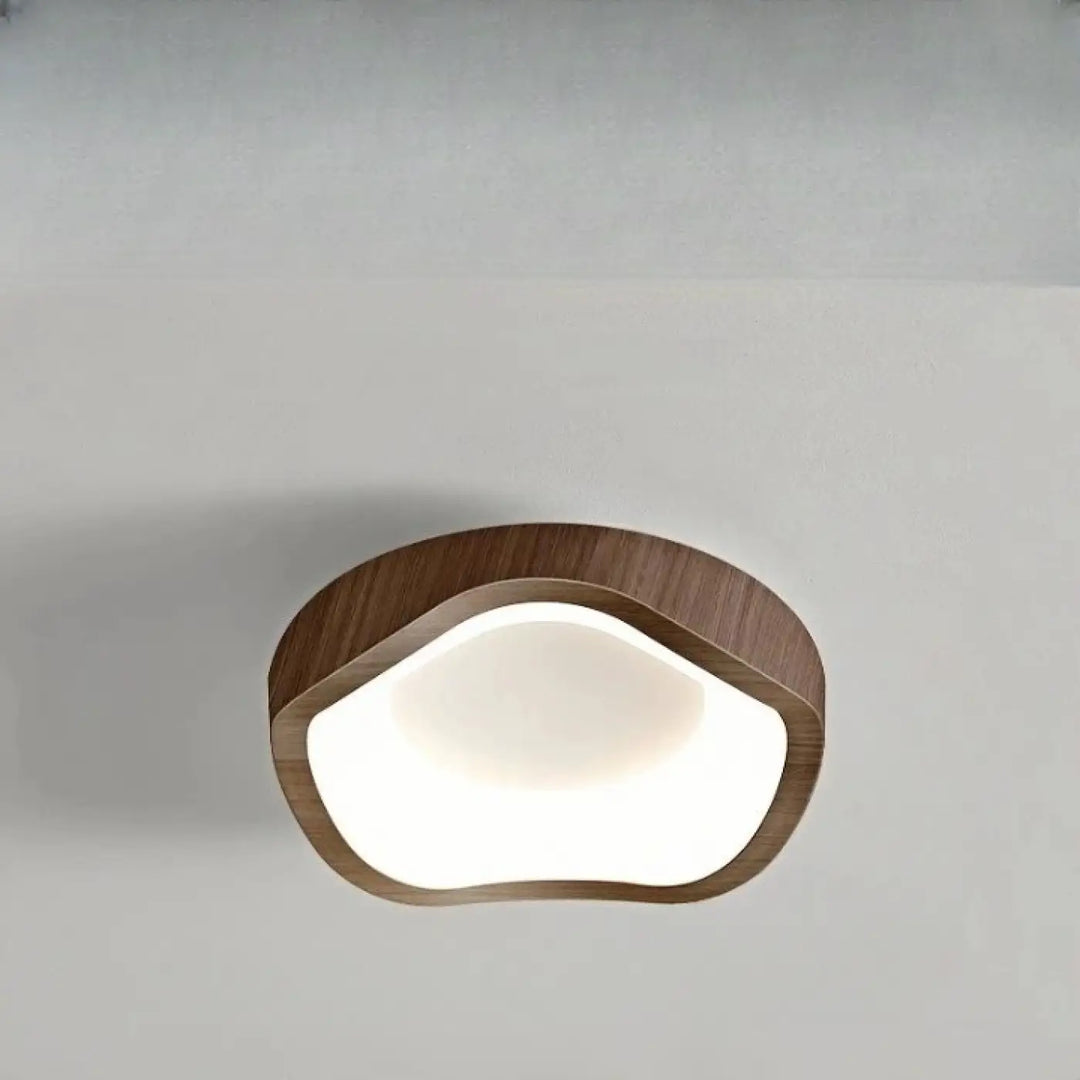 Luminaire plafonnier konja en bois moderne avec panneau blanc lumineux idéal pour chambre à coucher design minimaliste nordique méthode d’installation simple