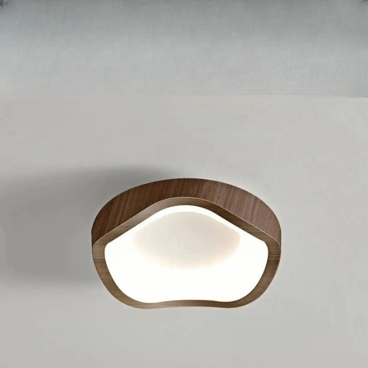 Luminaire plafonnier konja en bois moderne avec panneau blanc lumineux idéal pour chambre à coucher design minimaliste nordique méthode d’installation simple