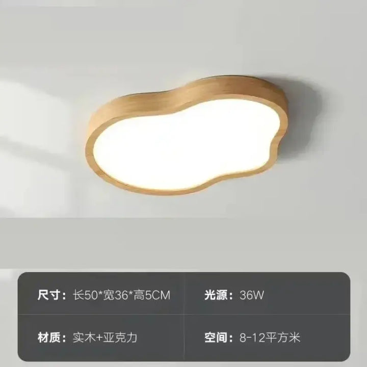 Plafonnier moderne en bois naturel en forme de nuage