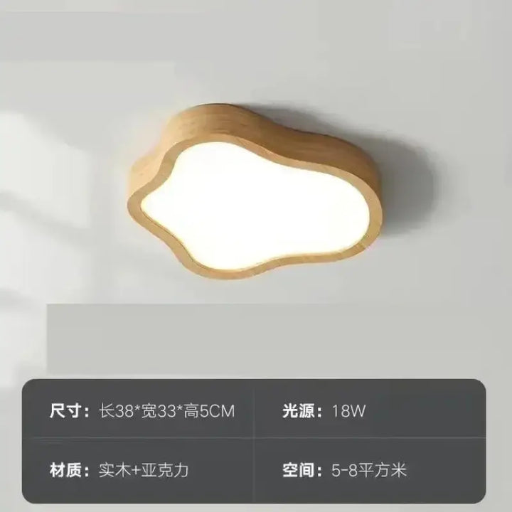 Plafonnier moderne en bois naturel en forme de nuage