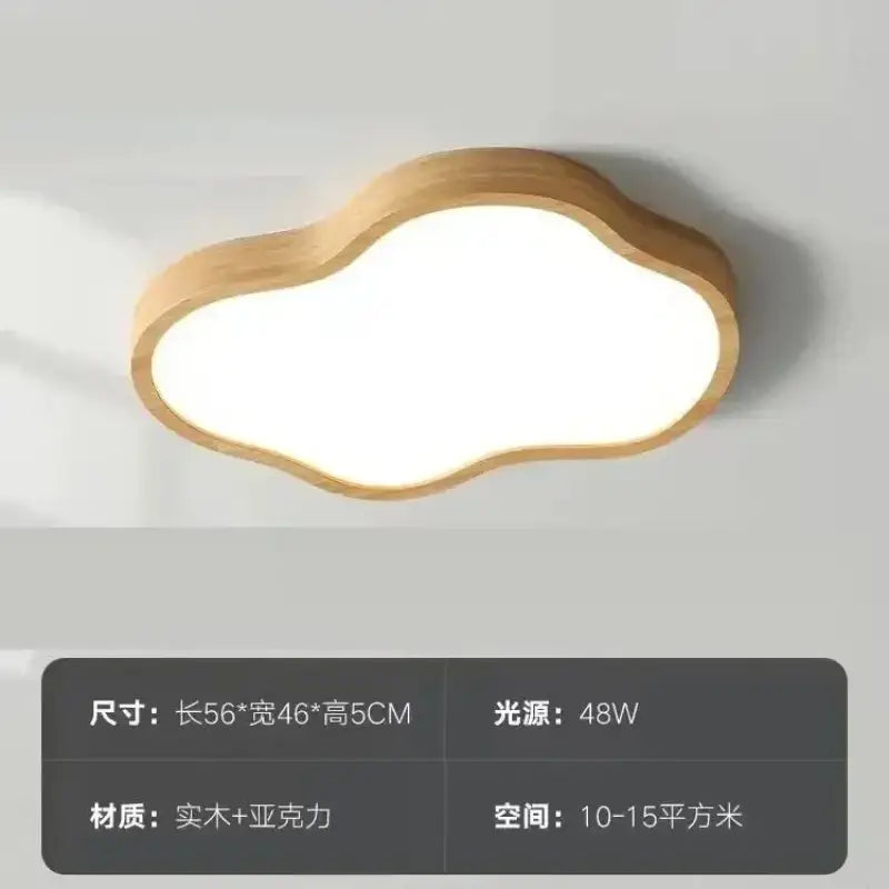 Plafonnier moderne en bois naturel en forme de nuage