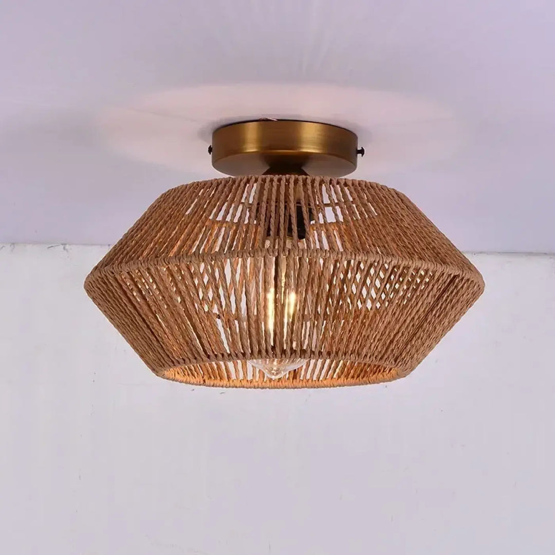 Plafonnier moderne métal noir design géométrique élégant