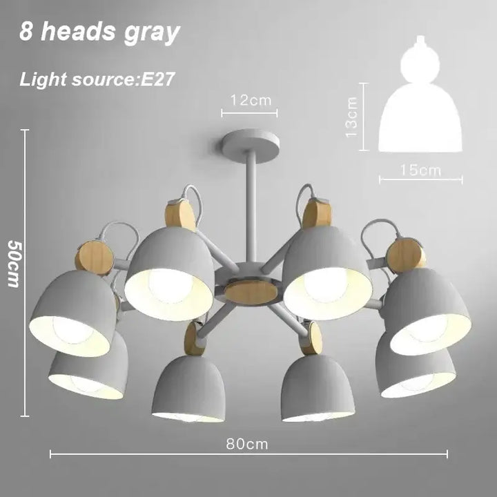 Plafonnier moderne style nordique multi lumières élégant