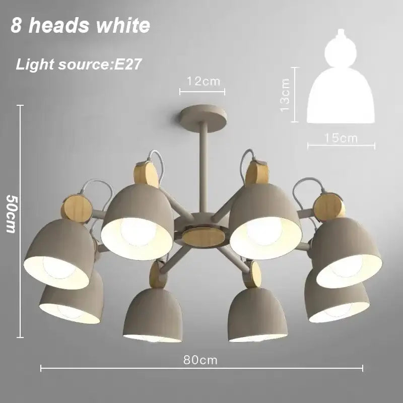 Plafonnier moderne style nordique multi lumières élégant