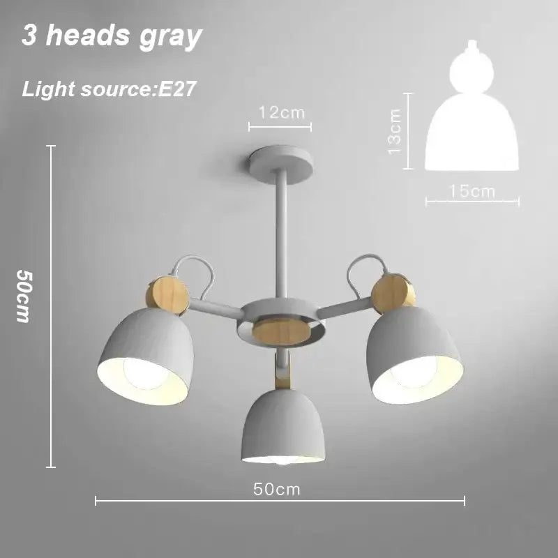 Plafonnier moderne style nordique multi lumières élégant