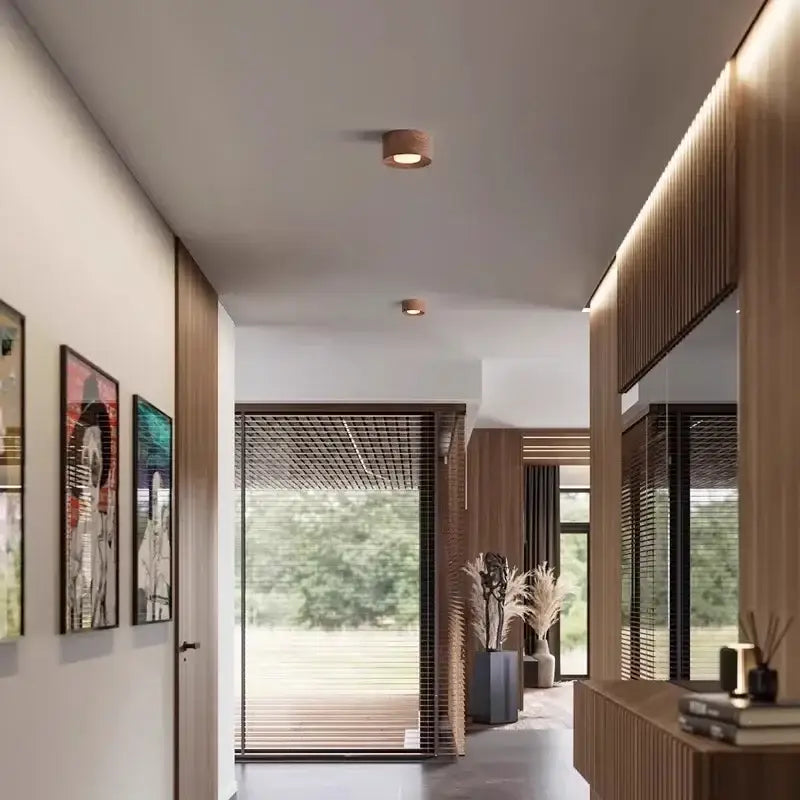 Plafonnier minimaliste avec éclairage led marron chic