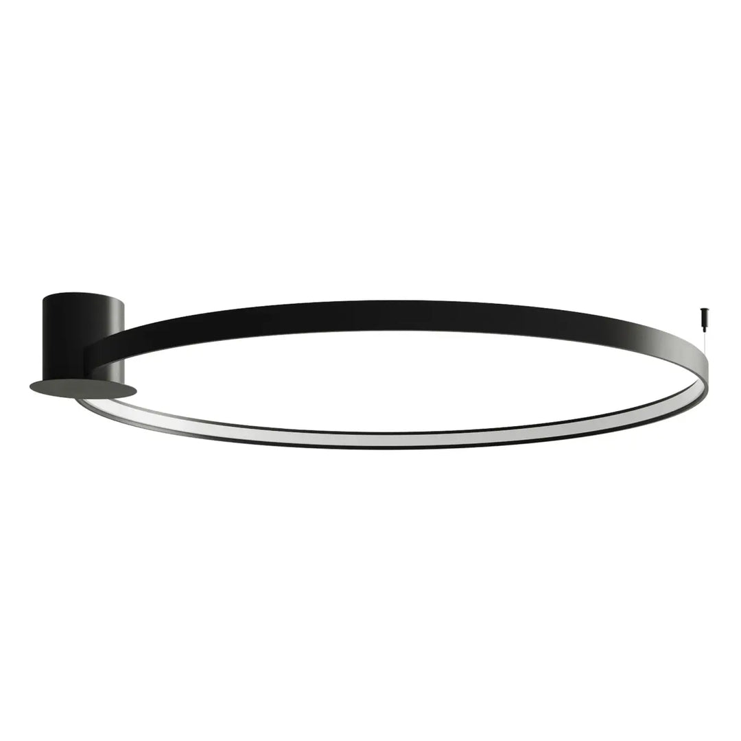 Luminaire plafonnier noir rio 110 avec design unique et anneau métallique intérieur modules led lampes rio