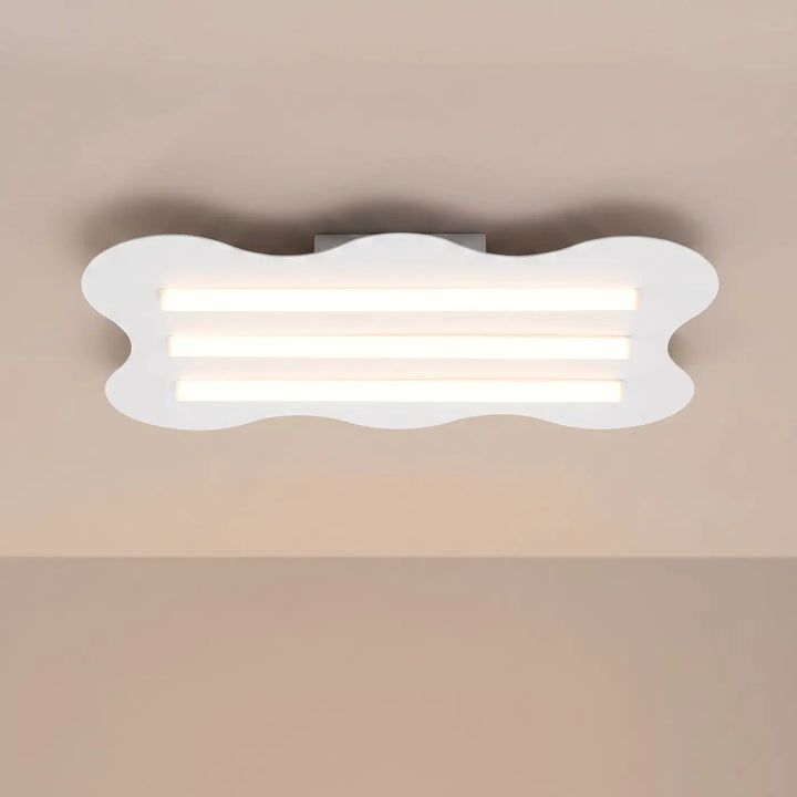 Plafonnier KLOVER blanc allumée, au plafond