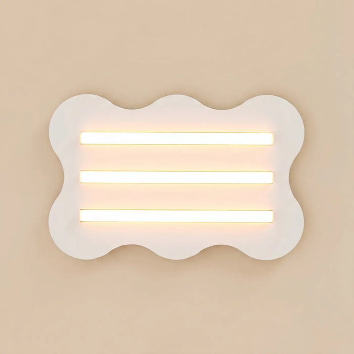 Plafonnier KLOVER blanc allumée, vue de face