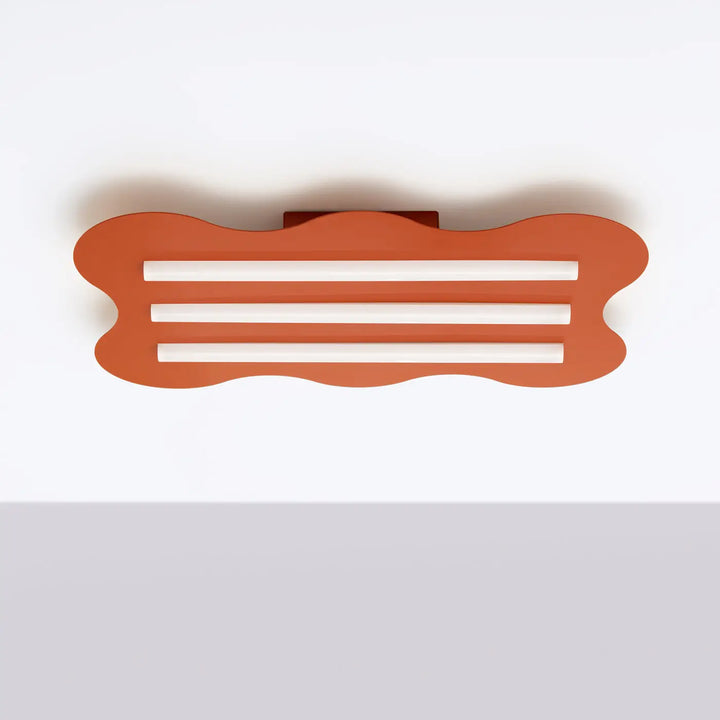 Plafonnier KLOVER ocre rouge éteinte, au plafond
