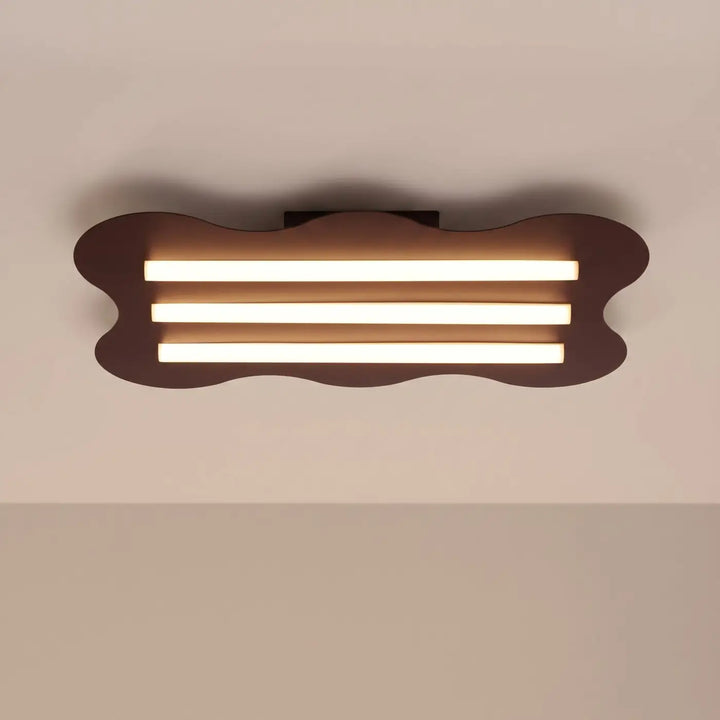 Plafonnier KLOVER marron allumée, au plafond