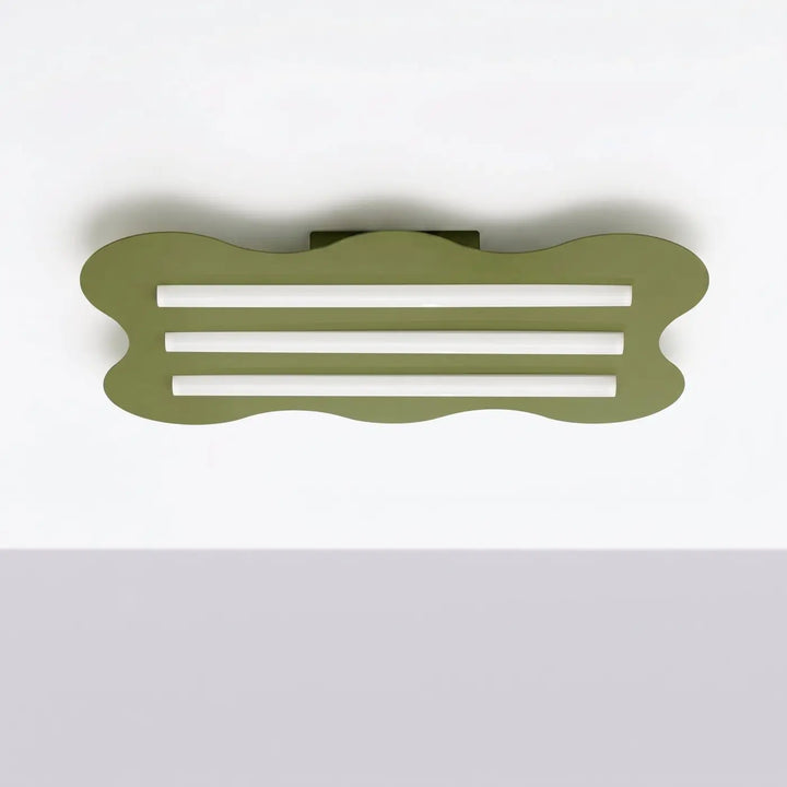 Plafonnier KLOVER vert olive éteinte, au plafond