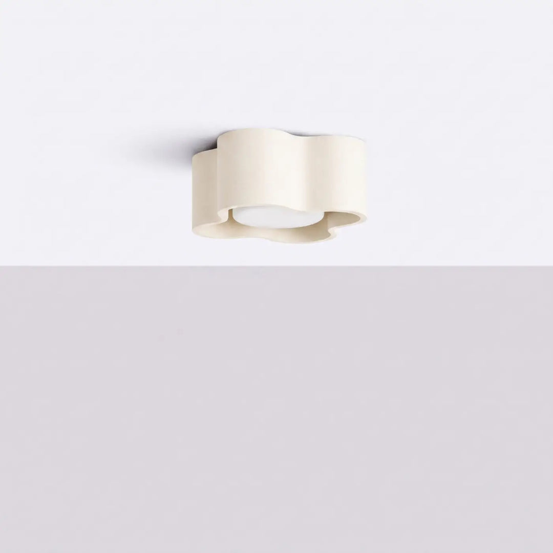 Plafonnier Ovio beige en aluminium, éteint