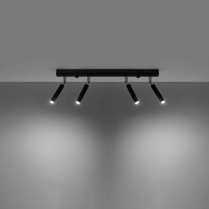 Luminaire plafonnier noir allumé