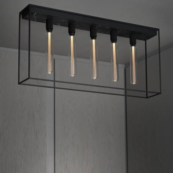 Plafonnier Caged 5.0 en marbre noir #couleur_noir