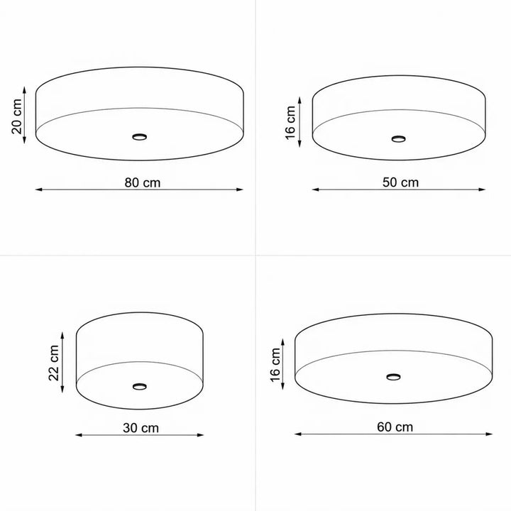 Luminaire plafonnier skala avec verre dépoli ou tissu blanc disponible en quatre tailles pour coin salon élégant