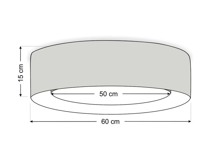 Luminaire plafonnier puro rond beige minimalist en gris clair avec 60 cm largeur et base 50 cm diamètre