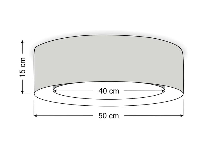Plafonnier rond beige minimaliste avec finition mate gris et lignes géométriques épurées pour un éclairage moderne