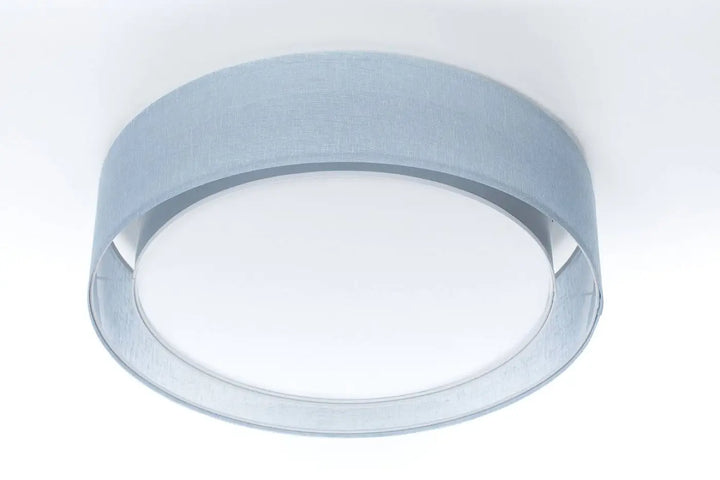 Plafonnier rond bleu clair en tissu léger pour luminaire plafonnier puro design élégant et moderne