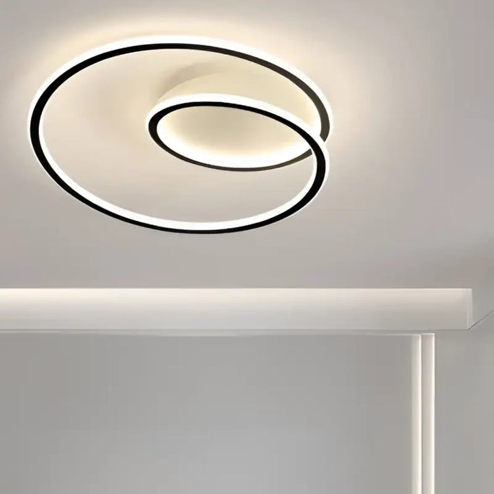 Plafonnier rond led noir élégant et économique style modern