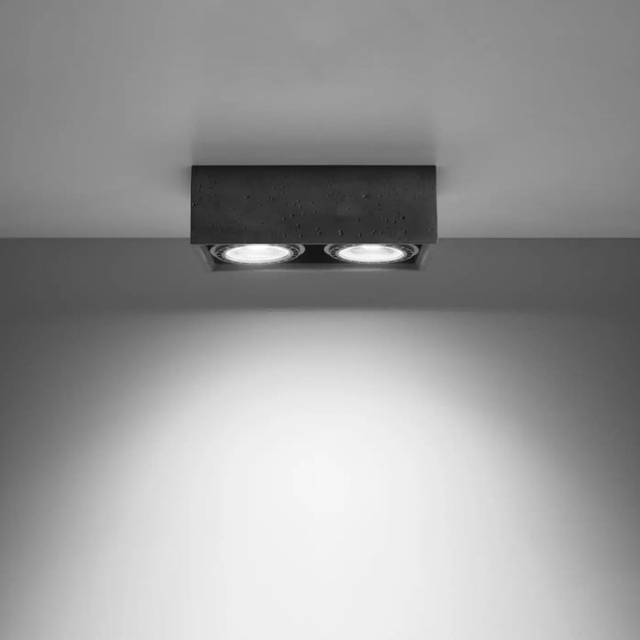Luminaire plafonnier gris allumé