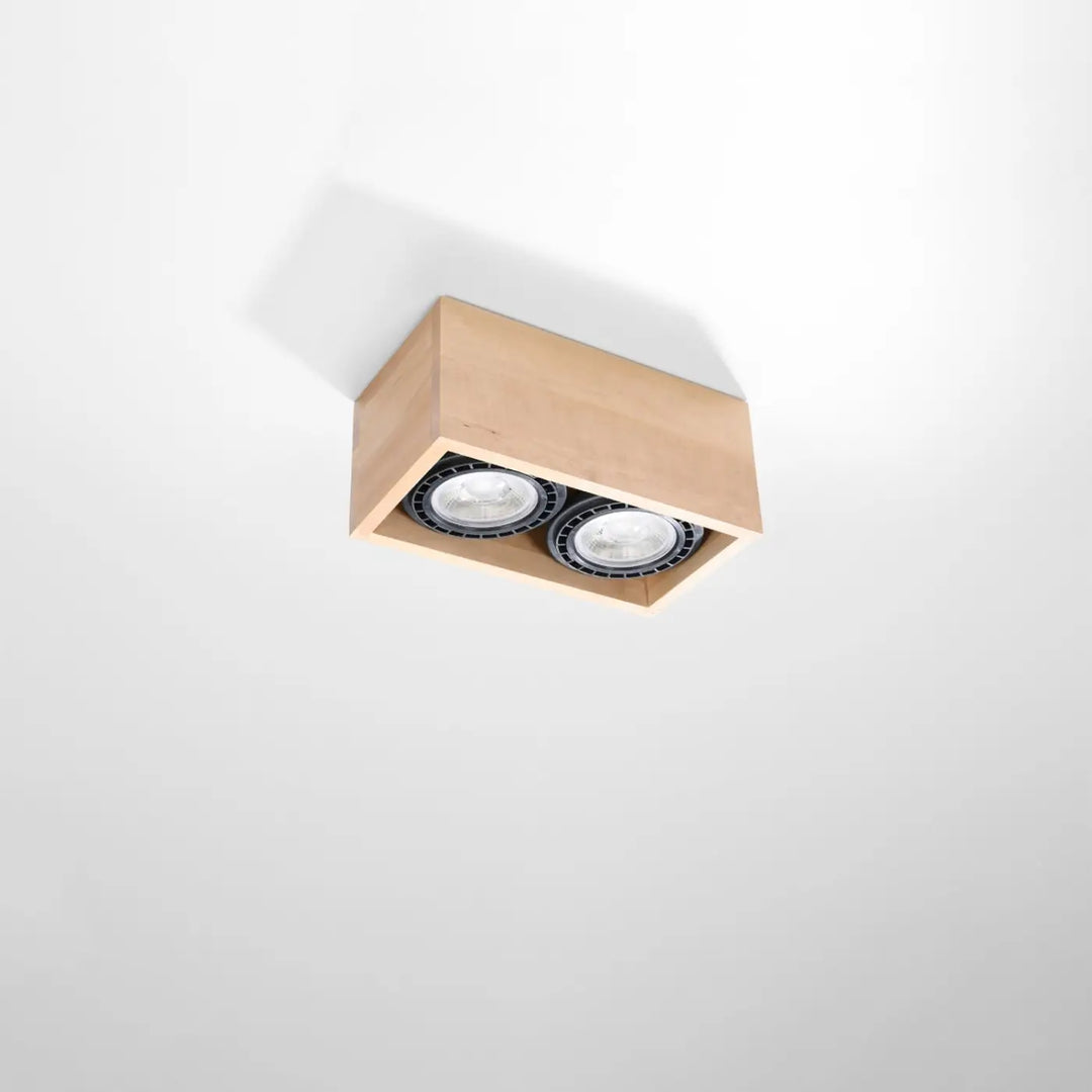 Luminaire plafonnier bois naturel éteint
