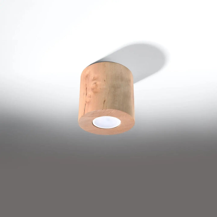 Luminaire Plafonnier bois naturel éteinte, vue rapprochée