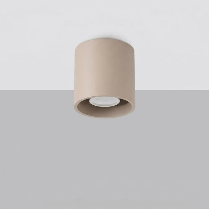 Luminaire Plafonnier taupe éteinte, vue rapprochée