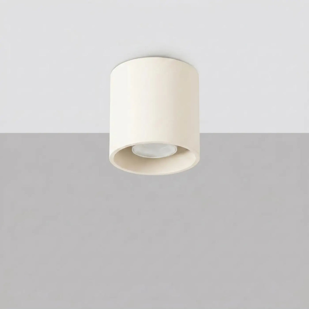 Luminaire Plafonnier beige éteinte, vue rapprochée
