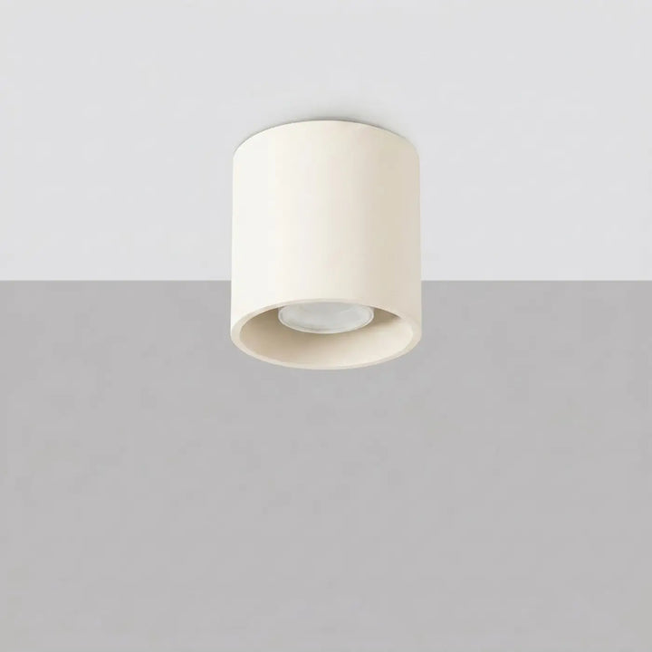 Luminaire Plafonnier beige éteinte, vue rapprochée