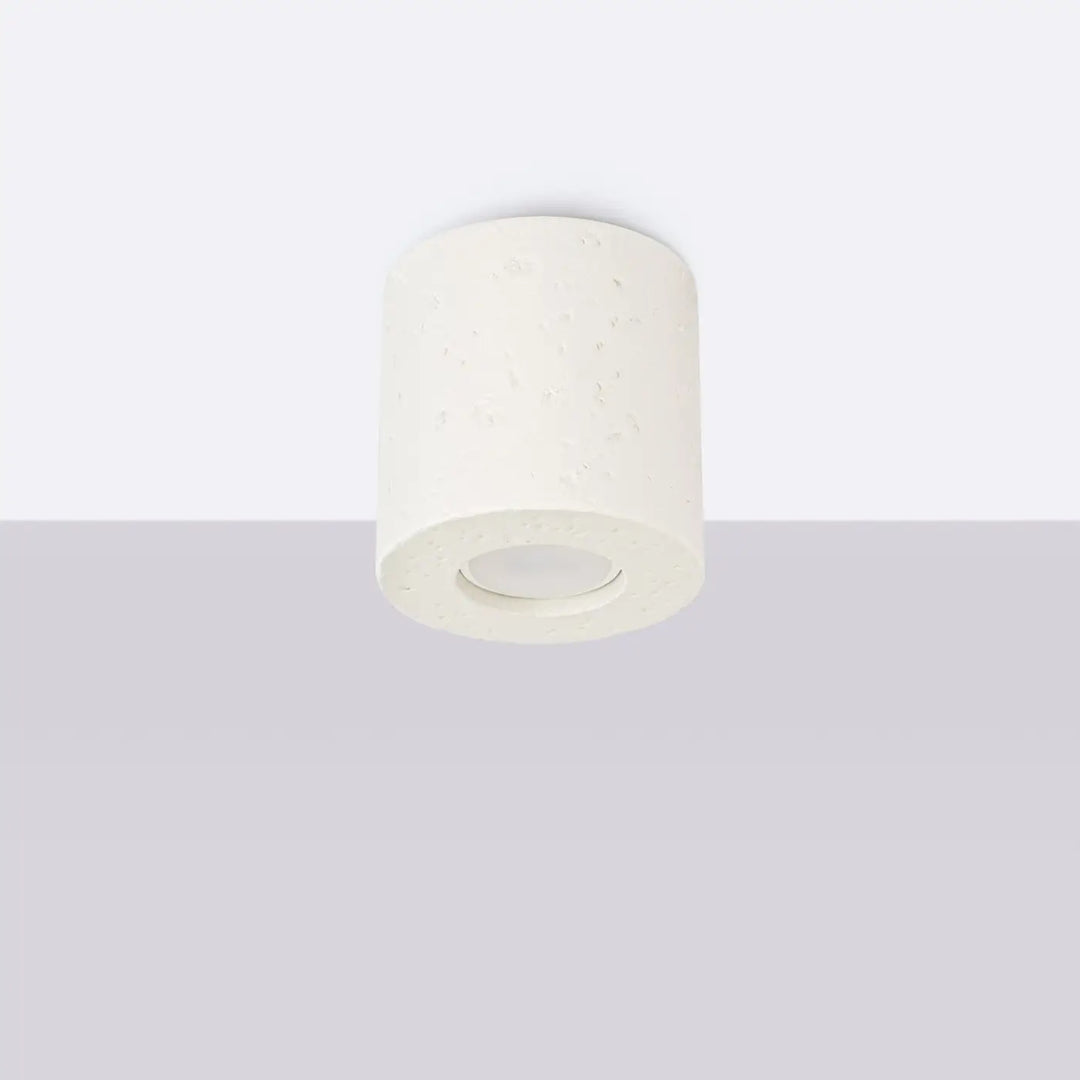 Luminaire Plafonnier beige éteinte, vue rapprochée