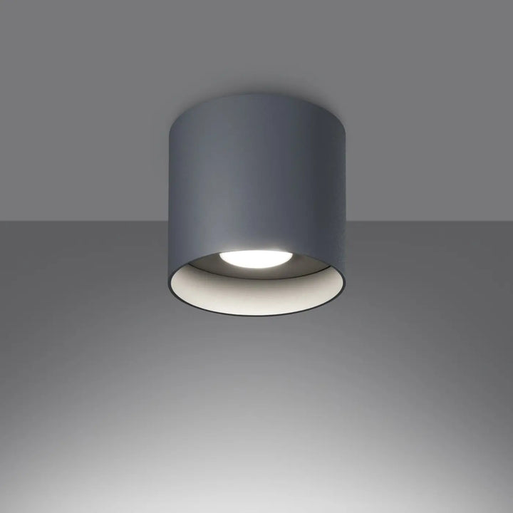 Luminaire plafonnier gris allumé