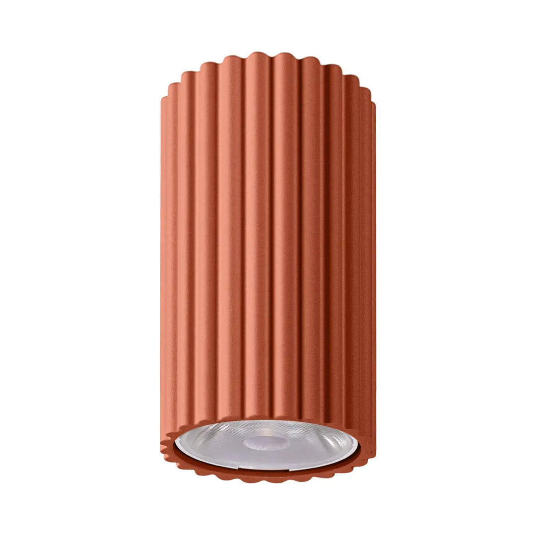 Plafonnier cannelé IVAR ocre rouge vue d'ensemble