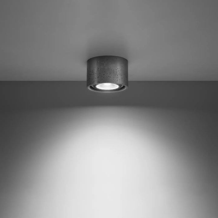 Luminaire plafonnier gris allumé