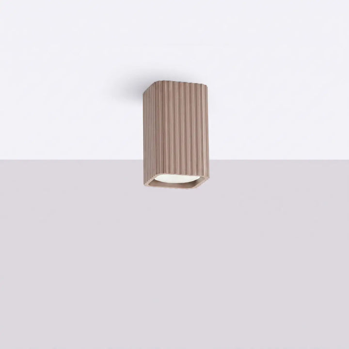 Plafonnier Rayo taupe en aluminium cannelé, éteint