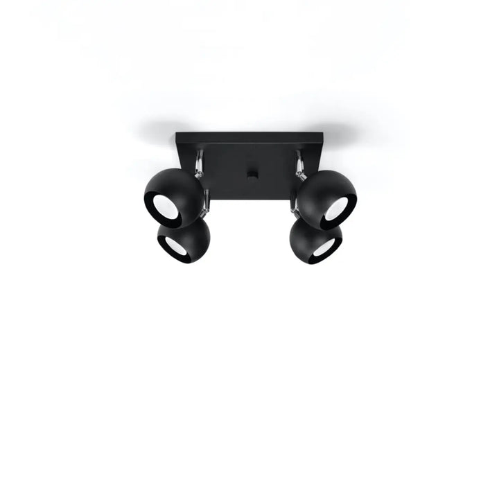 Luminaire plafonnier noir éteint, vue rapprochée