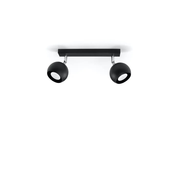 Luminaire plafonnier noir éteint, vue rapprochée
