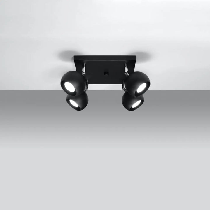 Luminaire plafonnier noir allumé