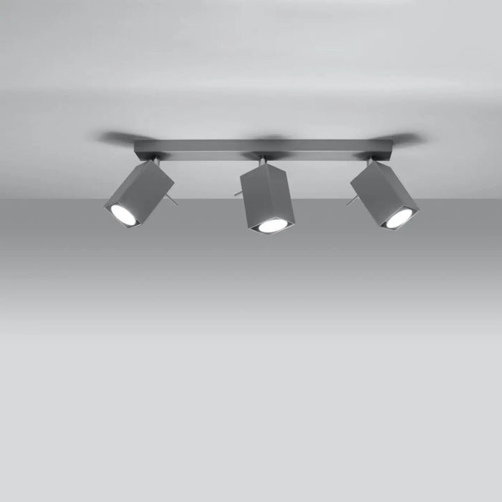 Luminaire plafonnier gris allumé