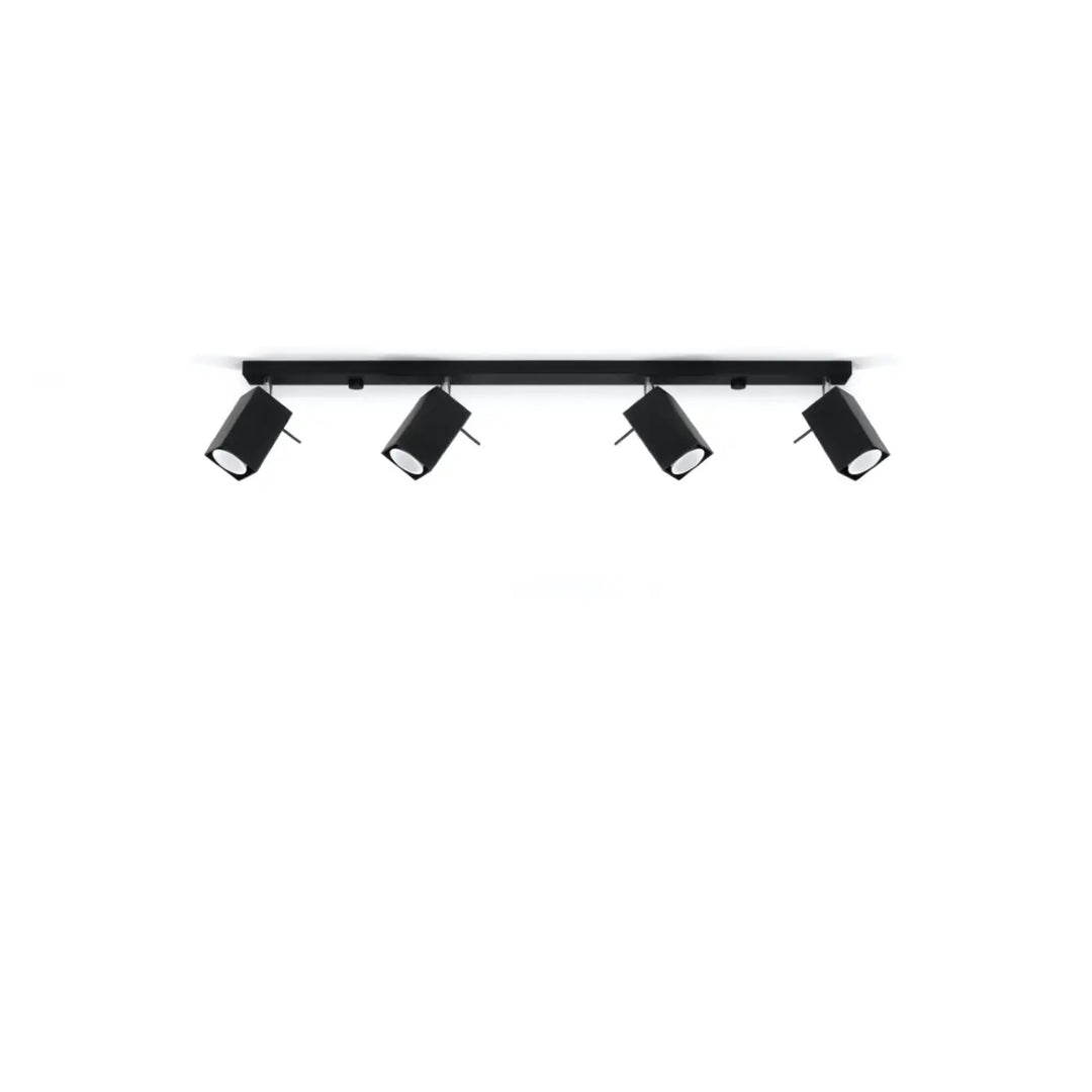Luminaire plafonnier noir éteint, vue rapprochée