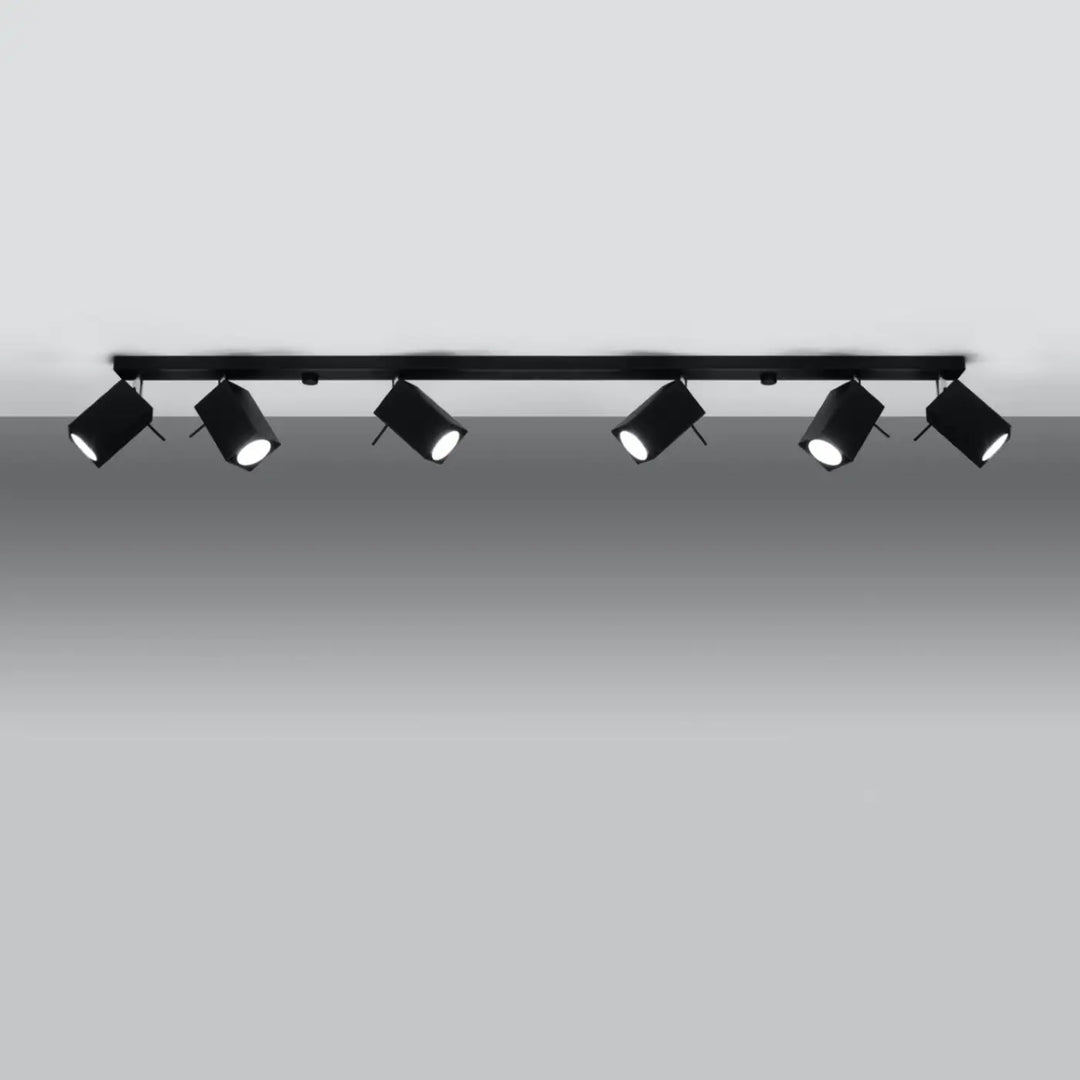 Luminaire plafonnier noir allumé