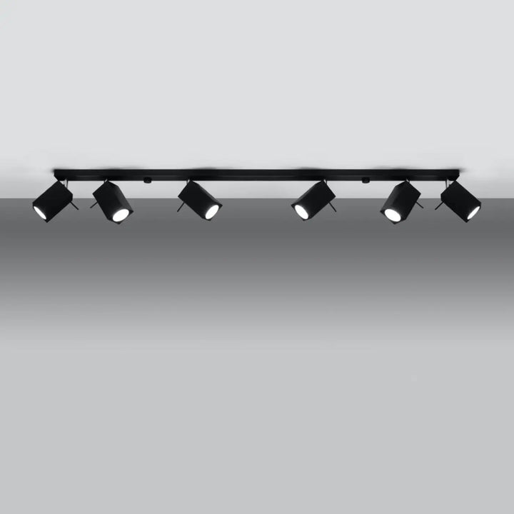Luminaire plafonnier noir allumé
