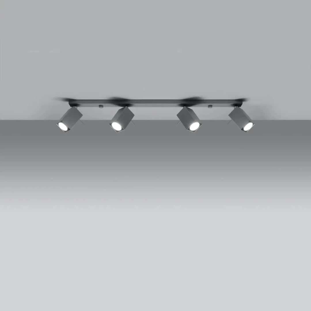 Luminaire plafonnier gris allumé