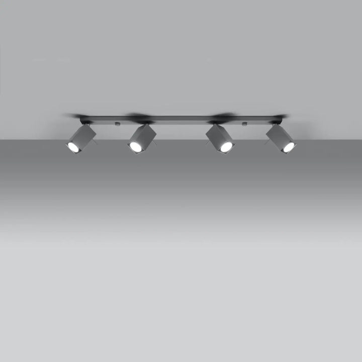 Luminaire plafonnier gris allumé