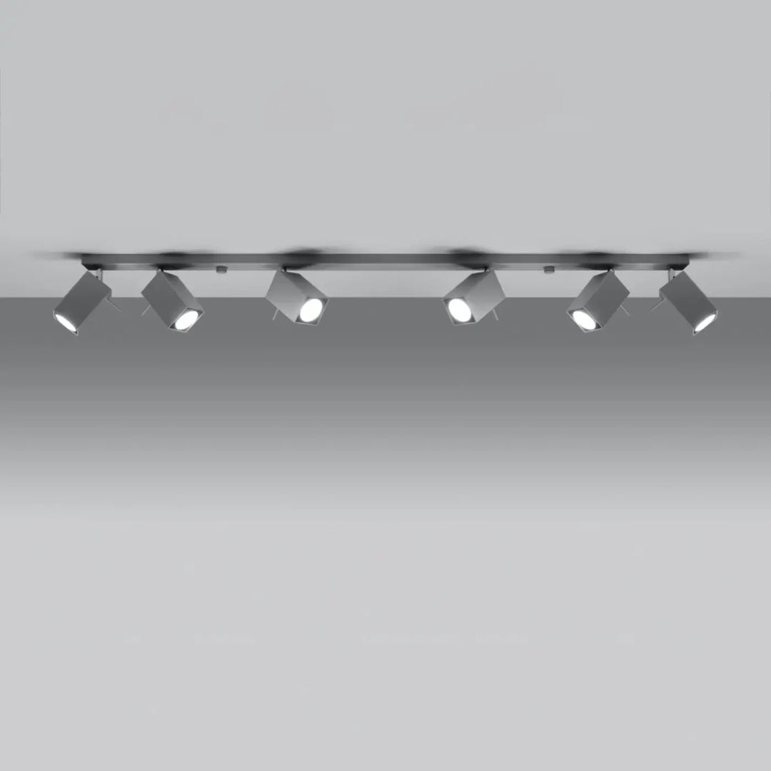 Luminaire plafonnier gris allumé