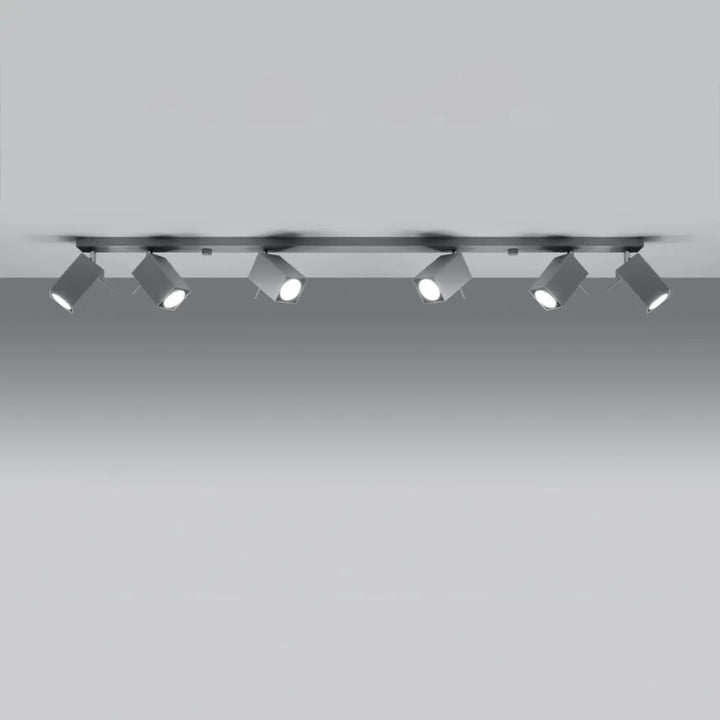 Luminaire plafonnier gris allumé