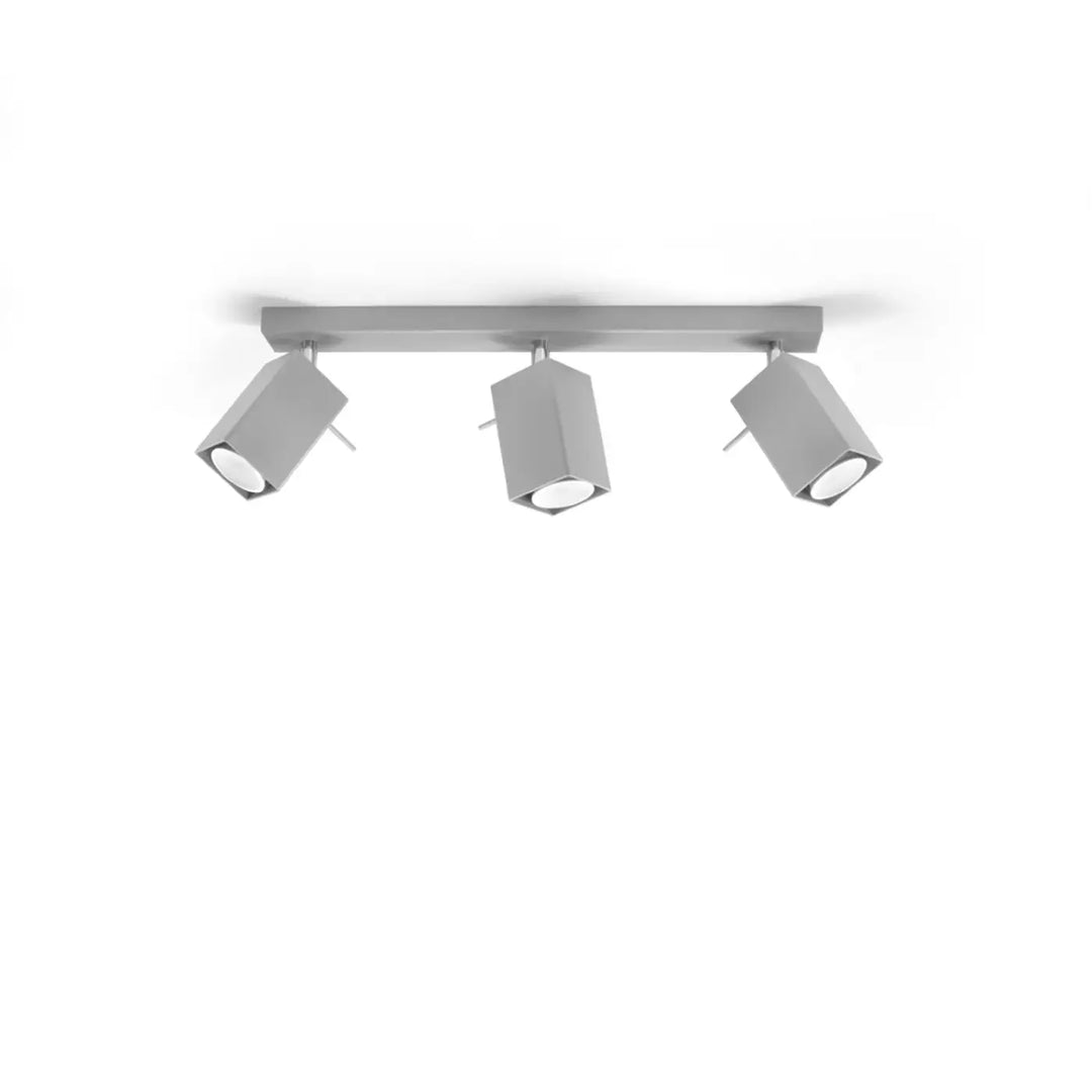 Luminaire plafonnier gris éteint, vue rapprochée